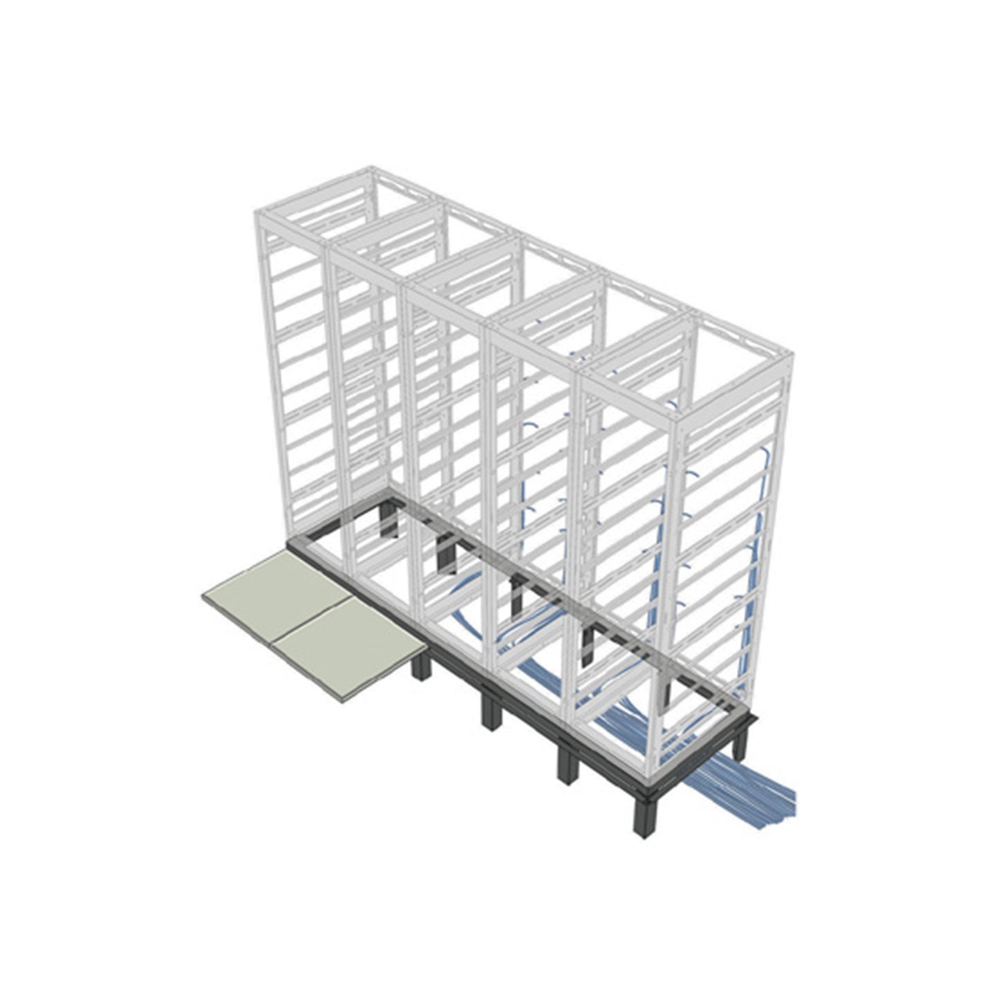 RIB-1-SNE27-36 - Middle Atlantic - 1 Bay Riser Base for 36 Inch Deep for SNE Racks 27 Inches Wide Racks