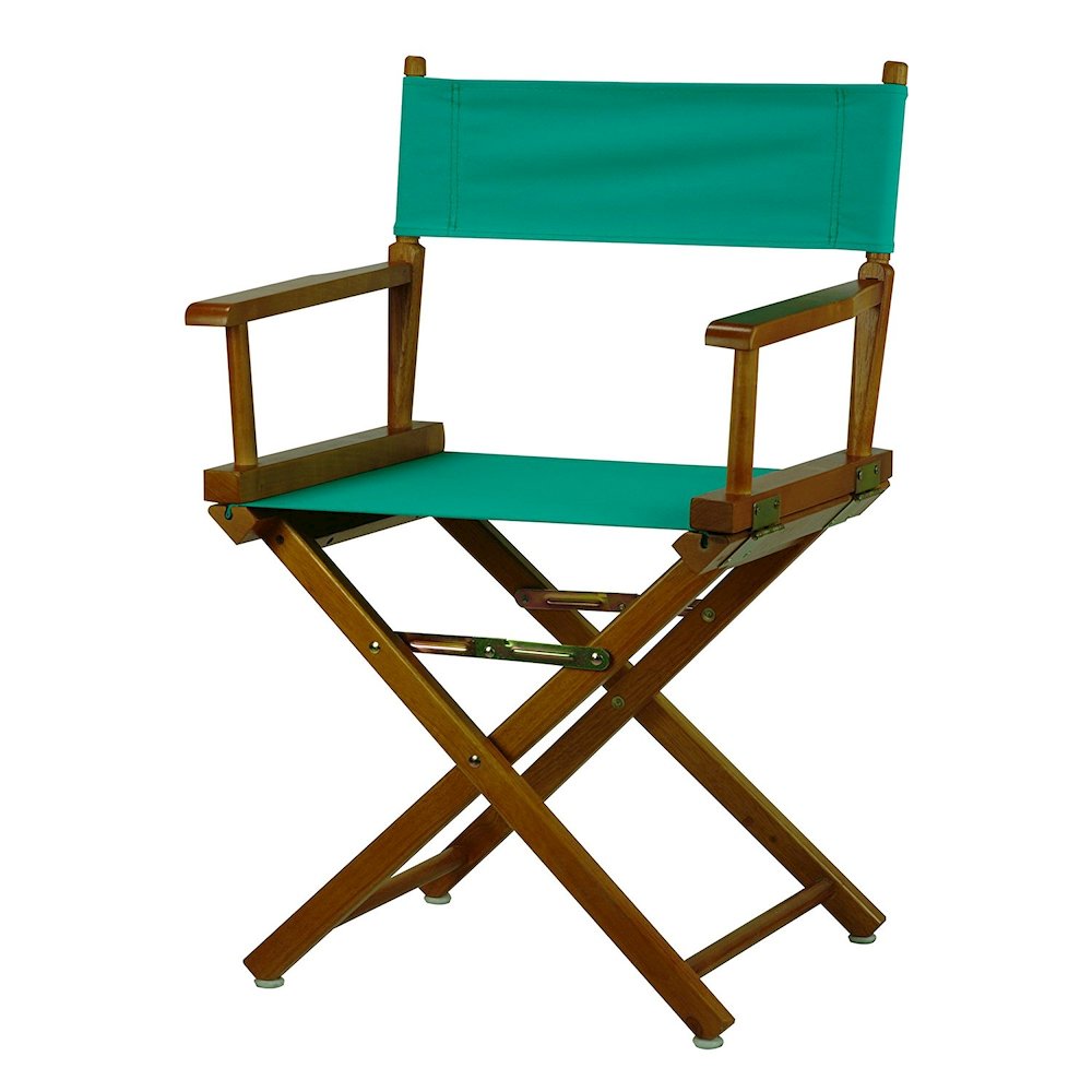 18" Director's Chair Honey Oak Frame-Teal Canvas