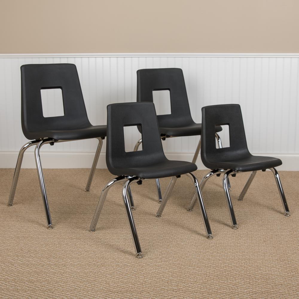 Advantage Black Student Stack School Chair - 16-inch