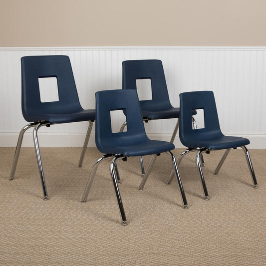 Advantage Navy Student Stack School Chair - 18-inch