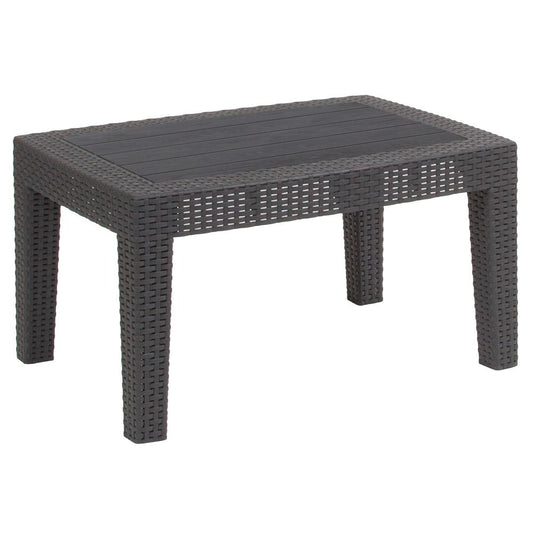 Dark Gray Faux Rattan Coffee Table