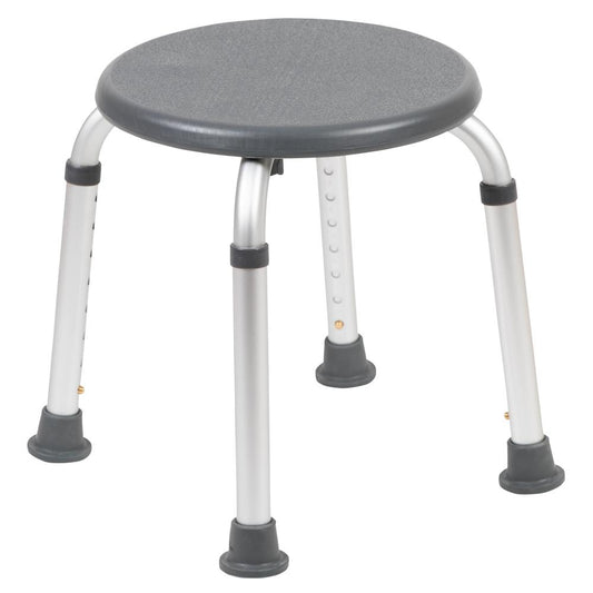 HERCULES Series Tool-Free and Quick Assembly, 300 Lb. Capacity, Adjustable Gray Bath & Shower Stool