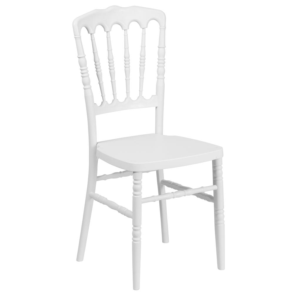 HERCULES Series White Resin Stacking Napoleon Chair