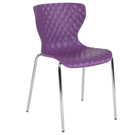 Lowell Contemporary Design Purple Plastic Stack Chair