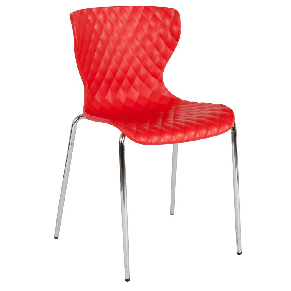 Lowell Contemporary Design Red Plastic Stack Chair