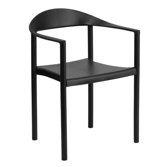 HERCULES Series 1000 lb. Capacity Black Plastic Cafe Stack Chair