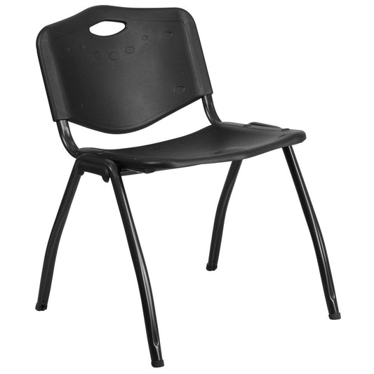 HERCULES Series 880 lb. Capacity Black Plastic Stack Chair