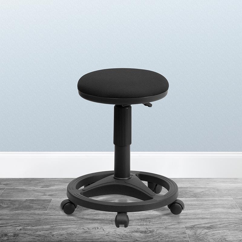 Black Ergonomic Stool with Foot Ring