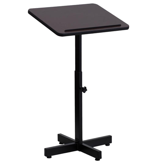 Adjustable Height Metal Lectern in Mahogany