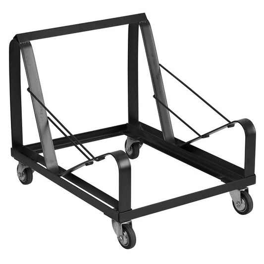 HERCULES Series Black Steel Sled Base Stack Chair Dolly