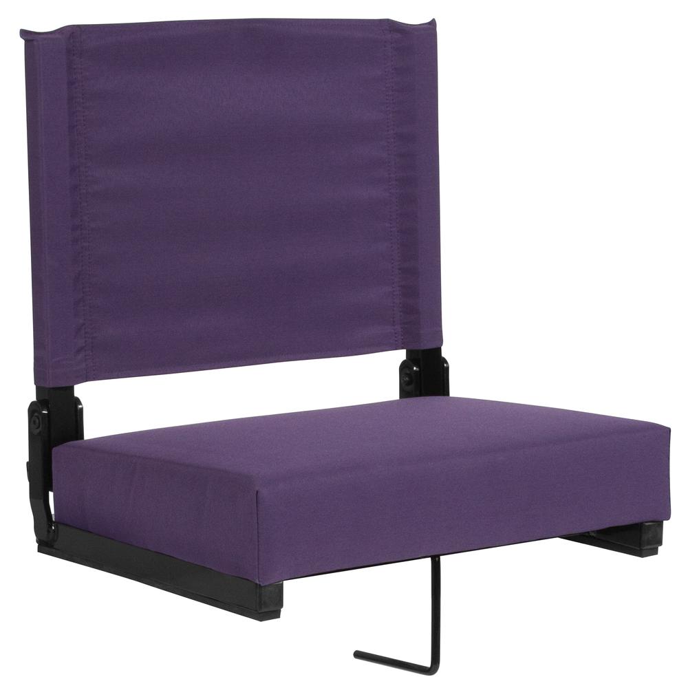 Grandstand Comfort Seats by Flash with 500 LB. Weight Capacity Lightweight Aluminum Frame and Ultra-Padded Seat in Dark Purple