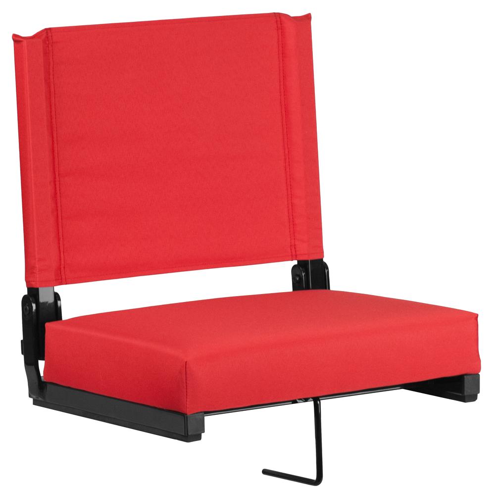 Grandstand Comfort Seats by Flash with 500 LB. Weight Capacity Lightweight Aluminum Frame and Ultra-Padded Seat in Red