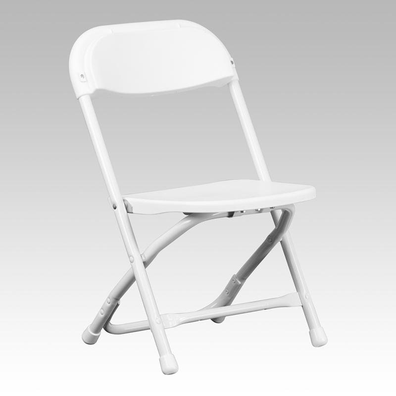 Kids White Plastic Folding Chair