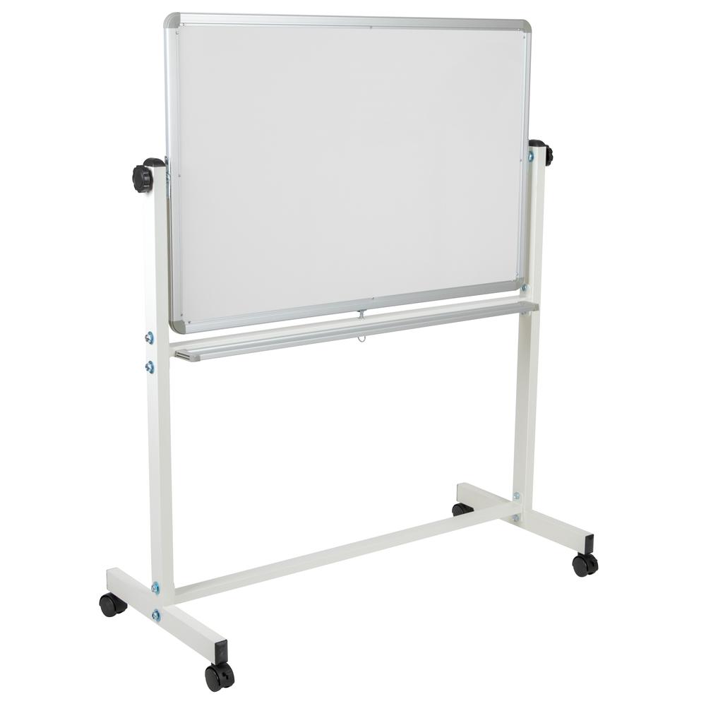 HERCULES Series 45.25"W x 54.75"H Double-Sided Mobile White Board with Pen Tray