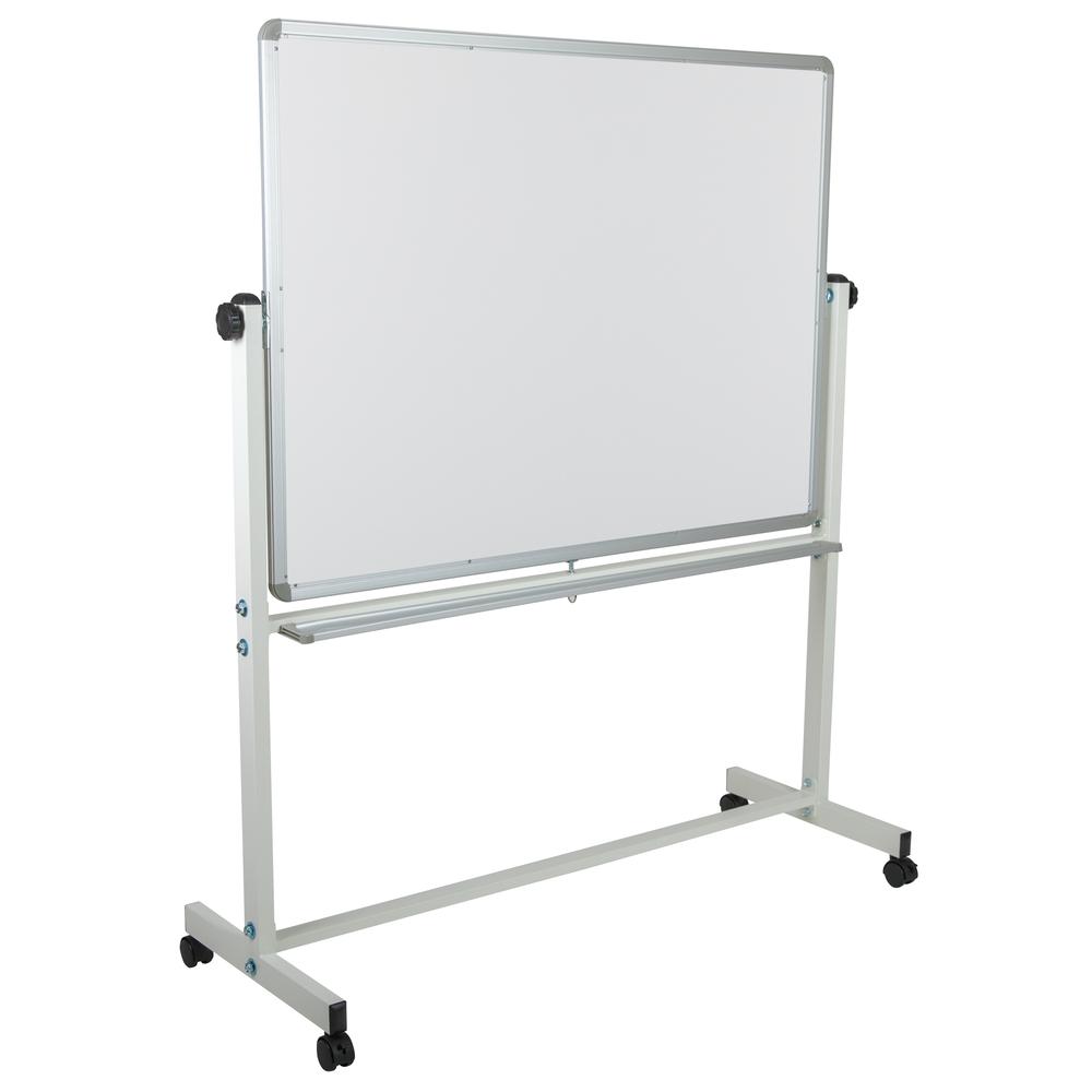 HERCULES Series 53"W x 62.5"H Double-Sided Mobile White Board with Pen Tray