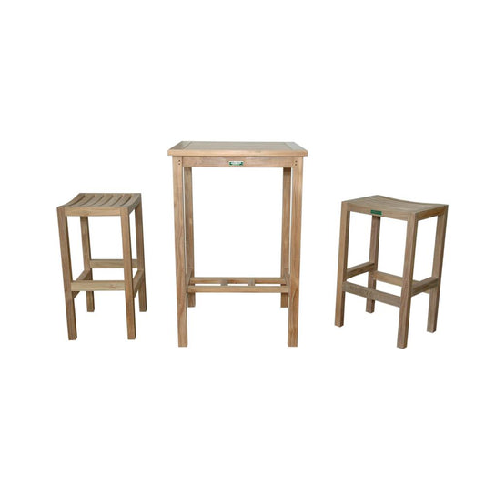 Chairs and Side Square Table 3 Piece Set