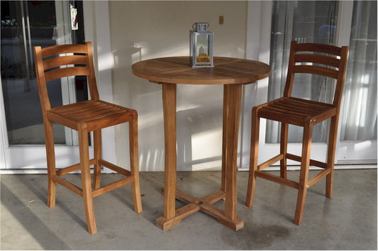 Mandalay Chairs and Round Bar Table 3 Piece Set