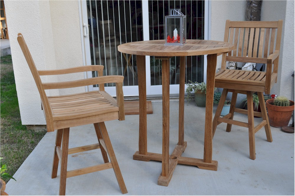 Rialto Chairs and Round Bar Table 3 Piece Set