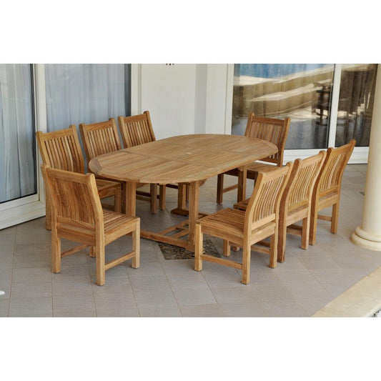 87" Oval Extension Dining 9 Piece Set