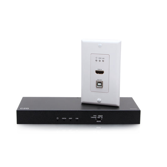 C2G31030 - C2G - HDMI HDBaseT USA-B to A and RS232 Over Cat Extender Single Gang Wall Plate Transmitter to Box Receiver 4K 60Hz TAA compliant