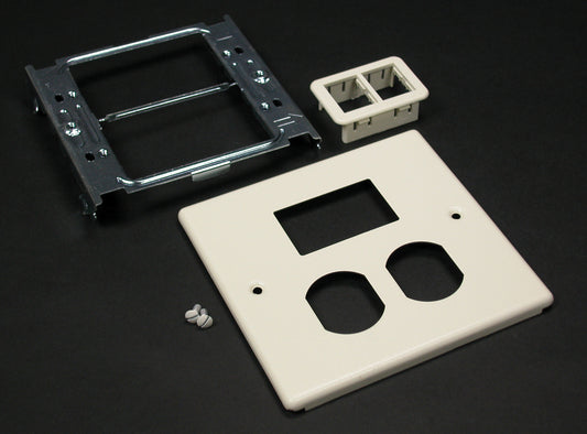 V4047BT - Wiremold - V4047BT 4047 Two Gang Cover and Ortronics TrakJack Mini Adapter Fitting in Ivory