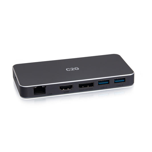 C2G54543 - C2G - USB-C 7in1 Dual Display MST Docking Station with HDMI DisplayPort Ethernet USB and Power Delivery up to 100W 4K 60Hz