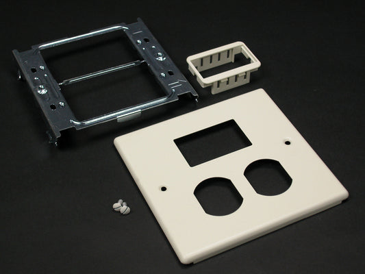 V4047BM - Wiremold - V4047BM 4047 Two Gang Cover and Pass and Seymour Activate 2A Mini Adapter Fitting in Ivory