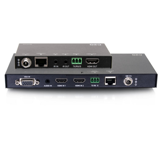 C2G30027 - C2G - Dual 4K HDMI HDBaseT VGA 3.5mm and RS232 over Cat Switching Extender Box Transmitter to UltraSlim Box Receiver 4K 60Hz