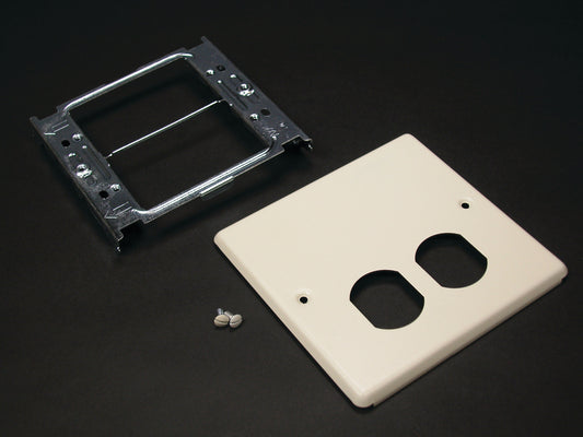 V4047BX - Wiremold - V4047BX 4047 Two Gang Cover One Duplex Receptacle Fitting in Ivory