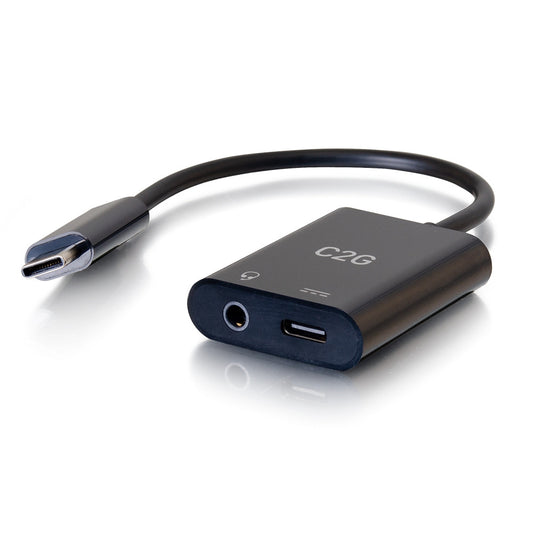 CG54438 - C2G - USB-C to AUX Multiport Adapter 3.5mm with Power Delivery up to 100W