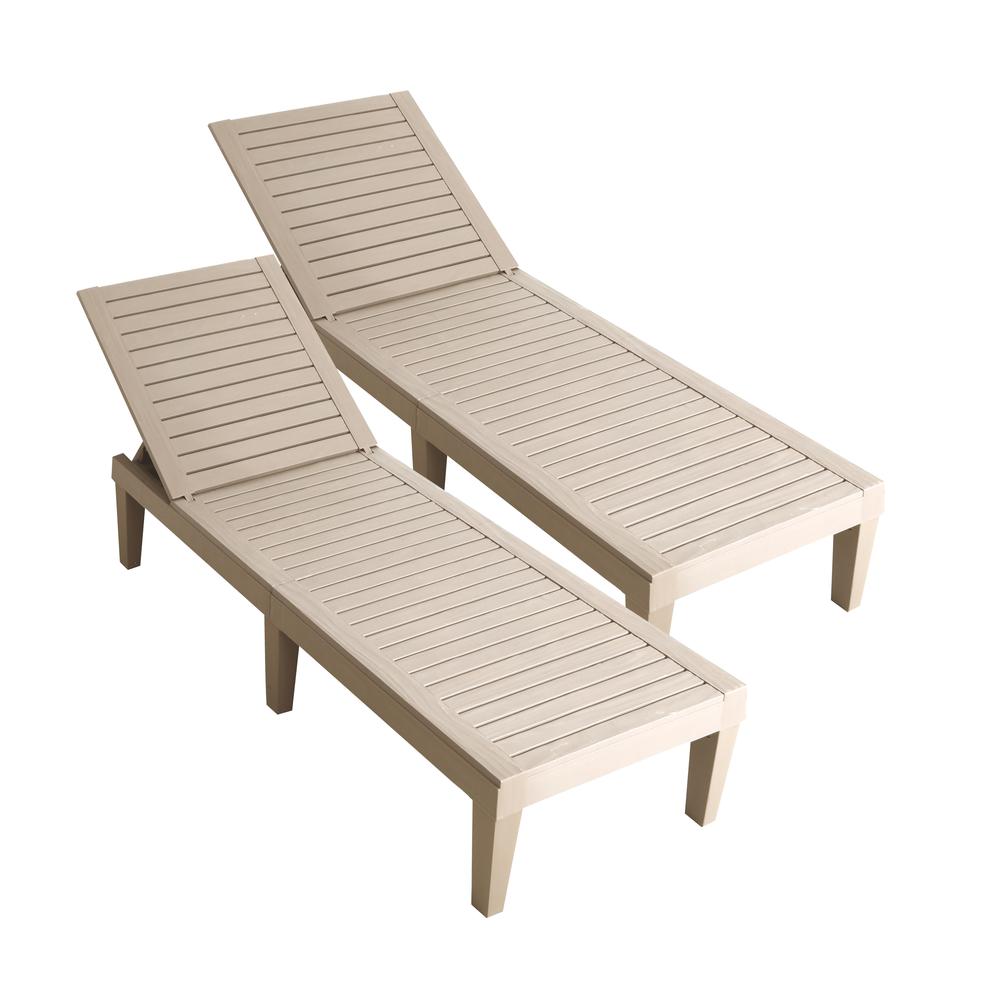 OSLO Patio Reclining Sun lounger Grey - SET OF 2