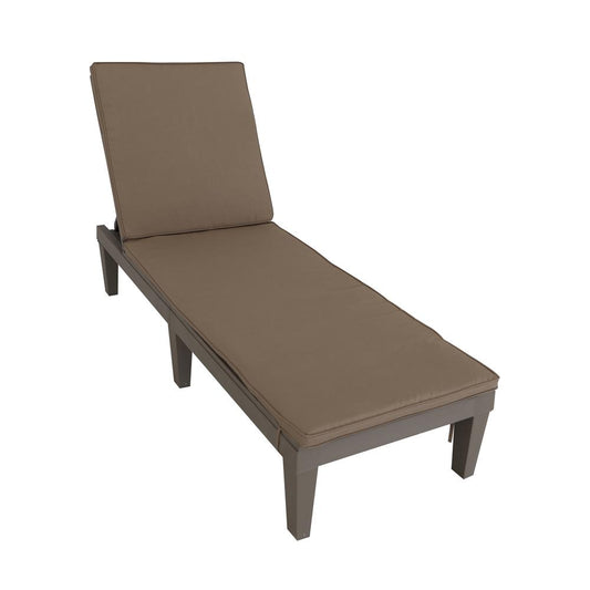 OSLO Patio Reclining Sun lounger Grey  with Beige Cushion