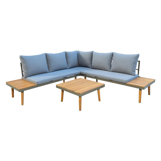 STELLAR Aluminum 5-Piece  Sectional With Tables and Cushions