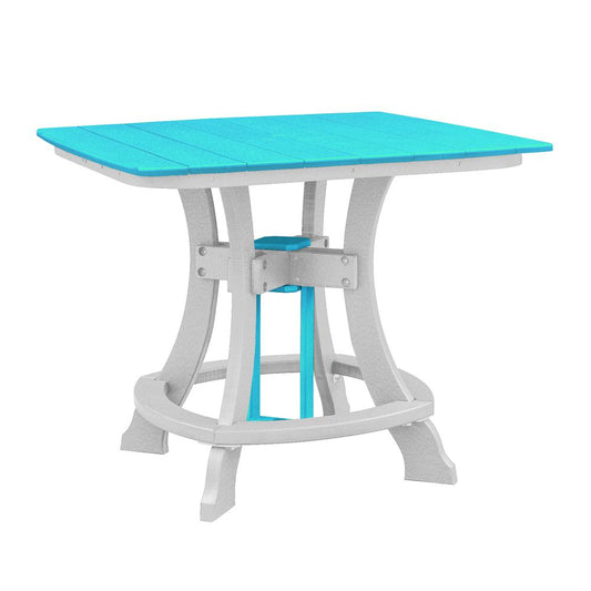 OS Home and Office Model 44S-C-ARW Counter Height Square Table in Aruba Blue with White Base