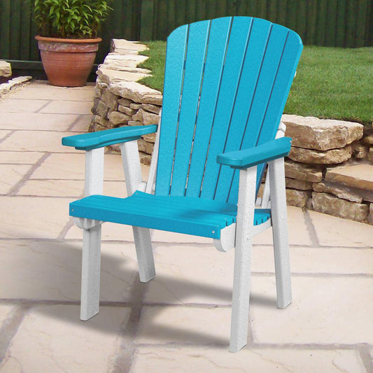 OS Home and Office Model 511ARW Fan Back Chair in Aruba Blue with a White Base, Made in the USA