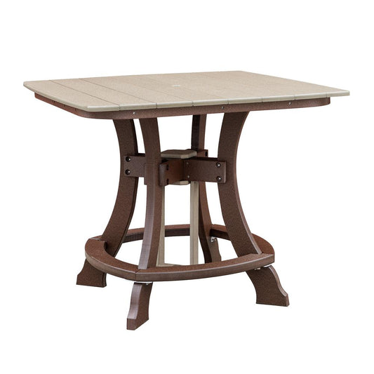 OS Home and Office Model 44S-C-WWTB Counter Height Square Table in Weatherwood with Tudor Brown Base