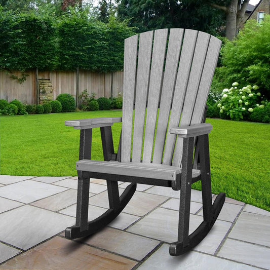 OS Home and Office Rocking Chair in Light Grey with a Black Base