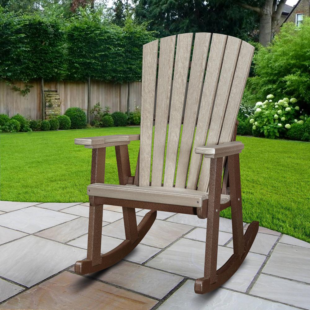 OS Home and Office Rocking Chair in Weatherwood with a Tudor Brown Base