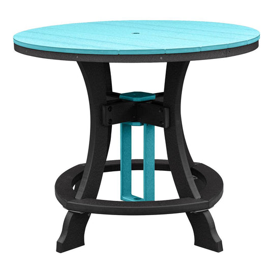 OS Home and Office Model 44R-C-ARB Counter Height Round Table in Aruba Blue with Black Base