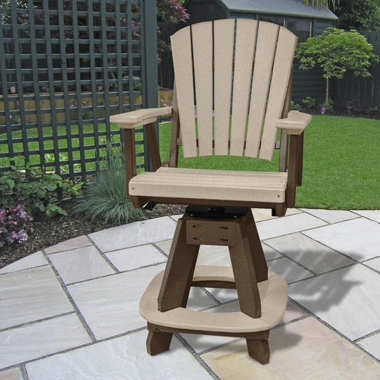 OS Home and Office Model 130-C-WWTB Counter Height Swivel Arm Chair in Weatherwood on a Tudor Brown Base