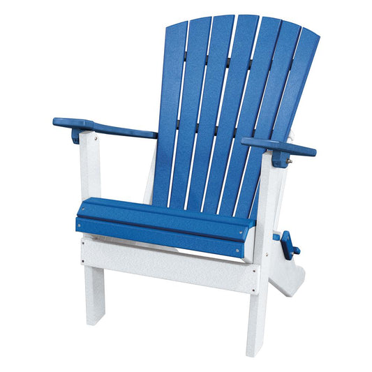 Fan Back Folding Adirondack Chair Made in the USA- Blue, White