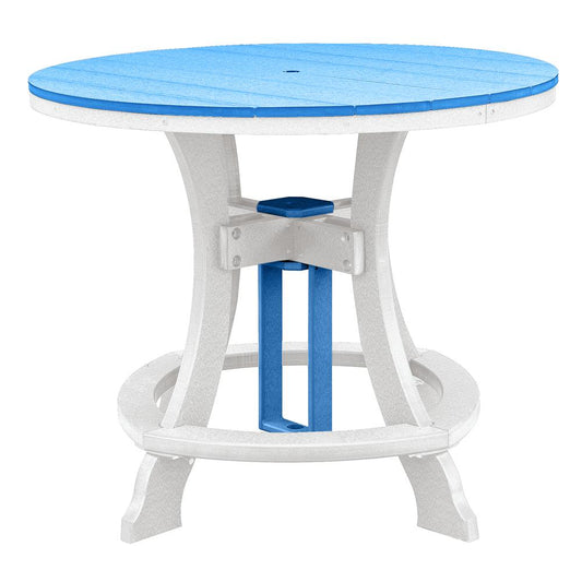 OS Home and Office Model 44R-C-BW Counter Height Round Table in Blue with White Base