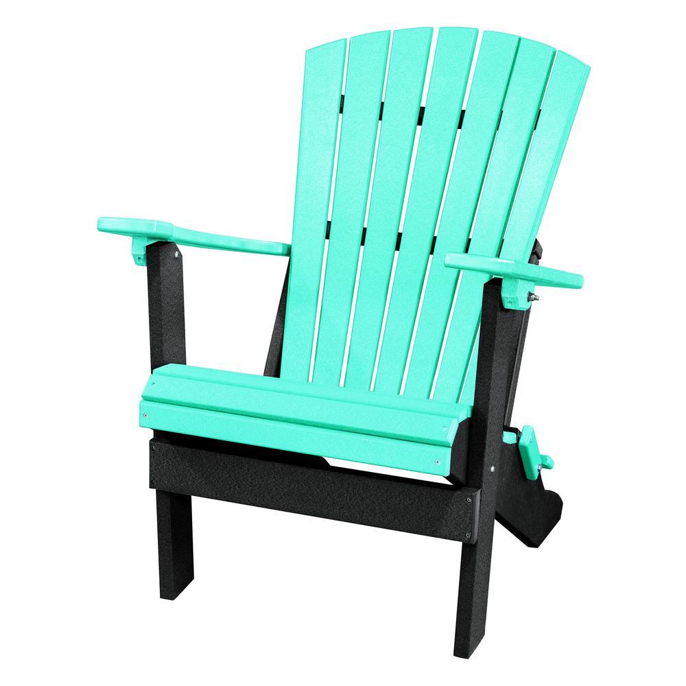 Fan Back Folding Adirondack Chair Made in the USA- Aruba, Black