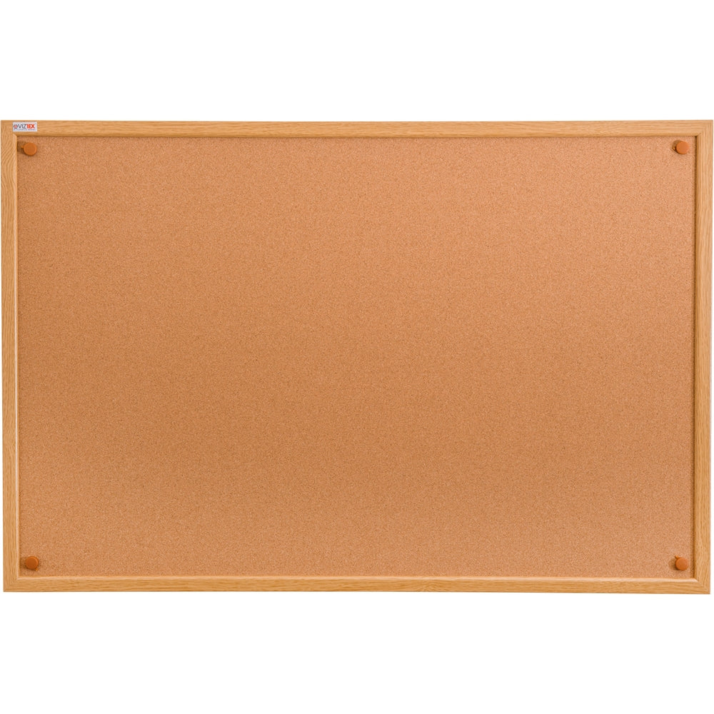 Viztex Cork Bulletin Board with an Oak Effect Frame (48"x36")