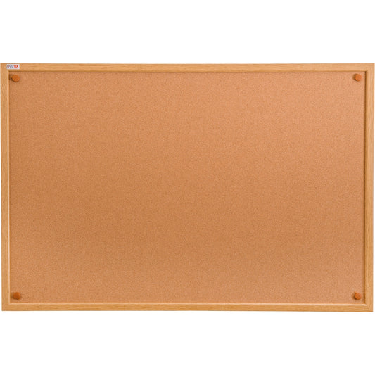 Viztex Cork Bulletin Board with an Oak Effect Frame (48"x36")