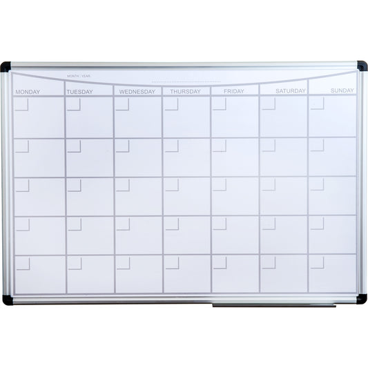 Viztex Lacquered Steel Magnetic Monthly Planner Dry Erase Board with an Aluminium frame (36"x24")