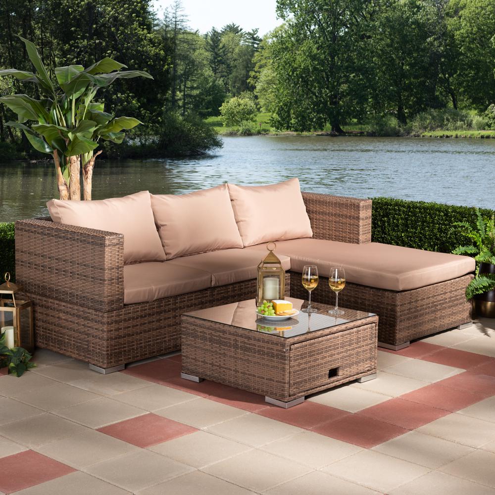 Addison 3-Piece Outdoor Patio Set with Adjustable Recliner