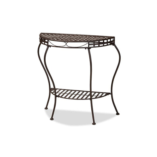 Baxton Studio Laraine Modern and Contemporary Brown Metal Outdoor Console Table