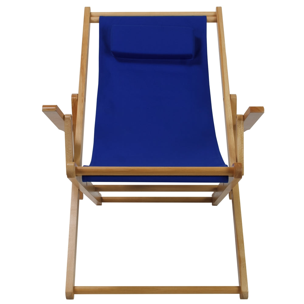 Sling Chair Natural Frame-Royal Blue Canvas