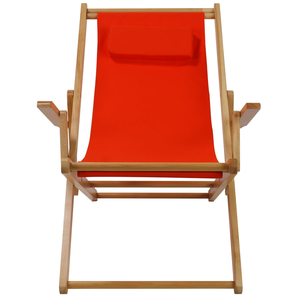 Sling Chair Natural Frame-Orange Canvas